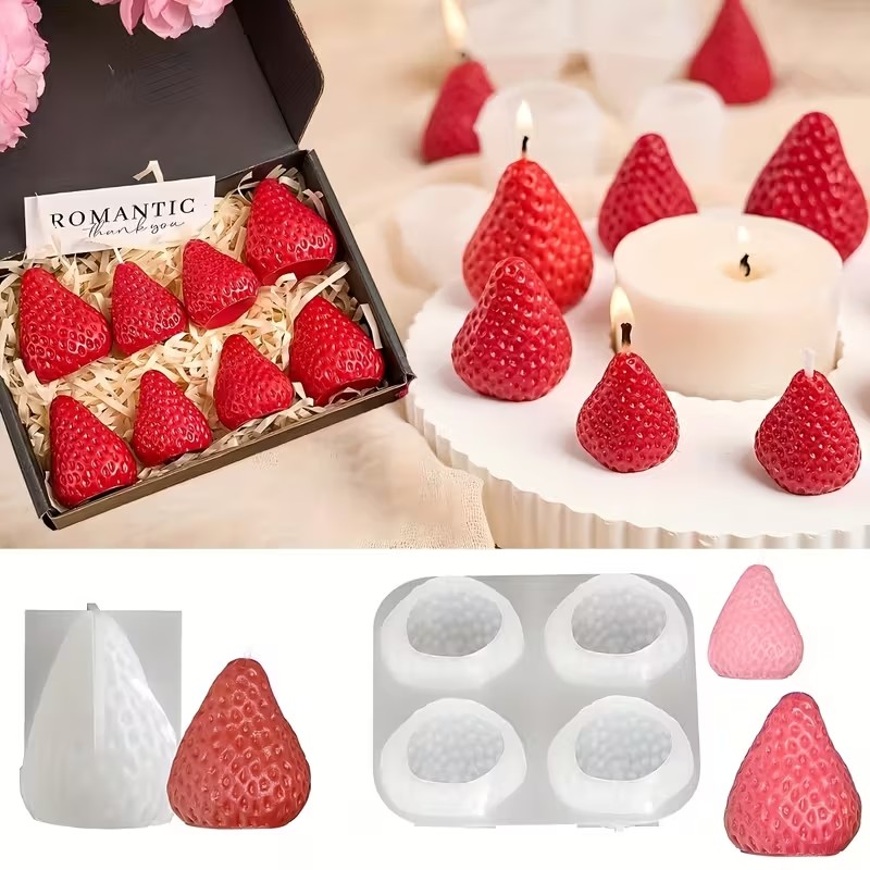 Candle Making Things - Strawberry Silicone Candle Mold for DIY