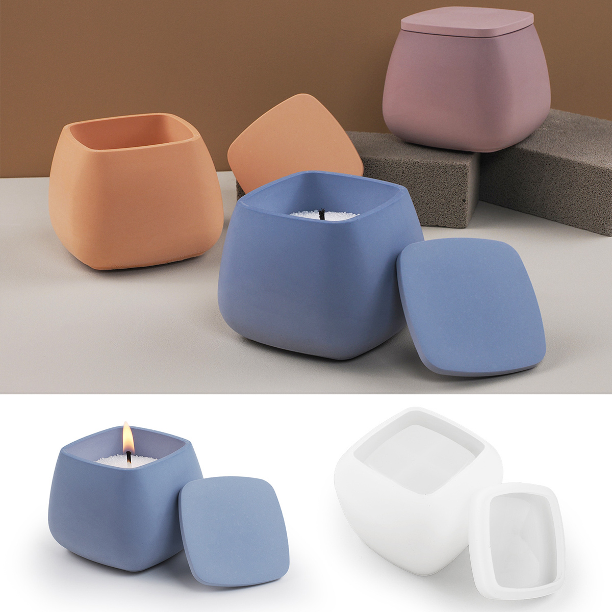 Square Candle Jar Silicone Mol - Kraft Box Candle review and price