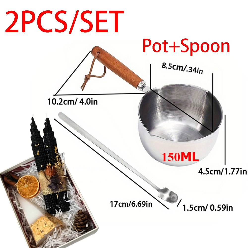 2PCS/SET Wood Handle Wax Melti - Candle Making Workshop review and price
